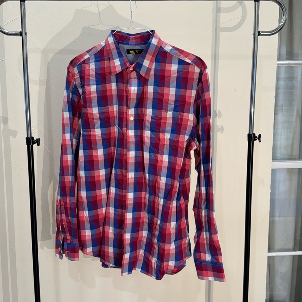 Banana Republic Blue/Red stripe Dress Shirt